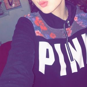 PINK quarter zip up size medium